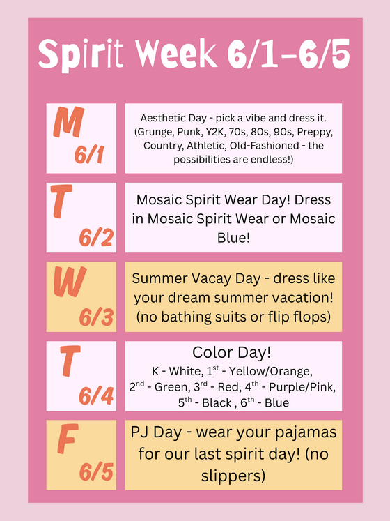 spirit week flyer