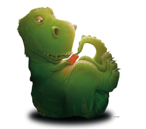 Dinosaur reading