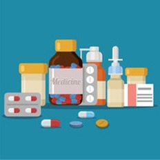 Drawing of different types of medicine bottles