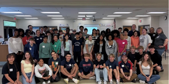 Stem students in cafeteria