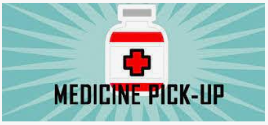 Medicine Pick up- image showing Medicine bottle in red and white