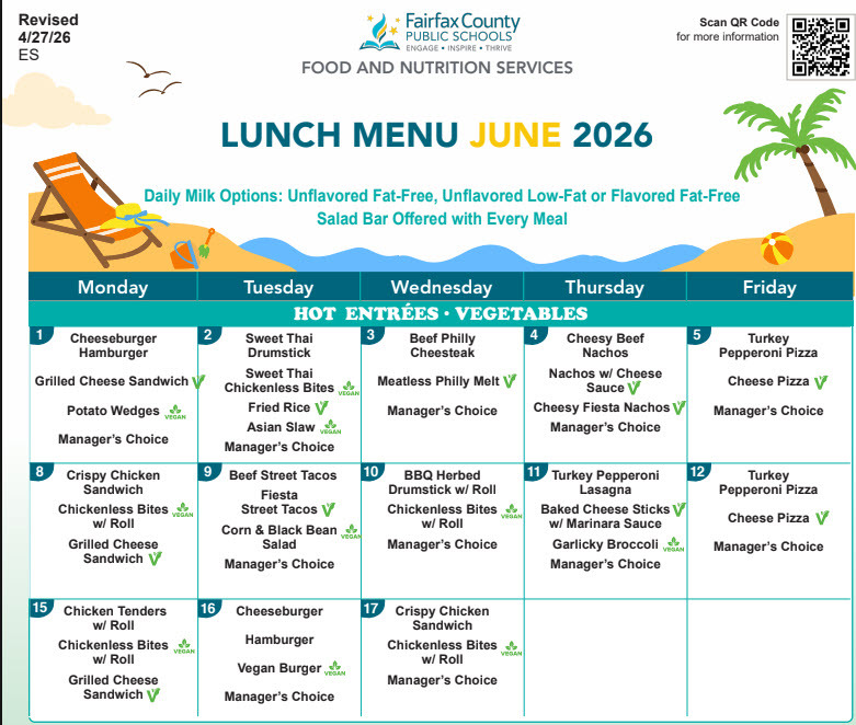 June Lunch Menu