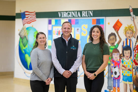 Virginia Run's Administration team: Dave Gerstner, Principal, Jessica Green, Assistant Principal, and Lauren Arreaza, Assistant Principal.