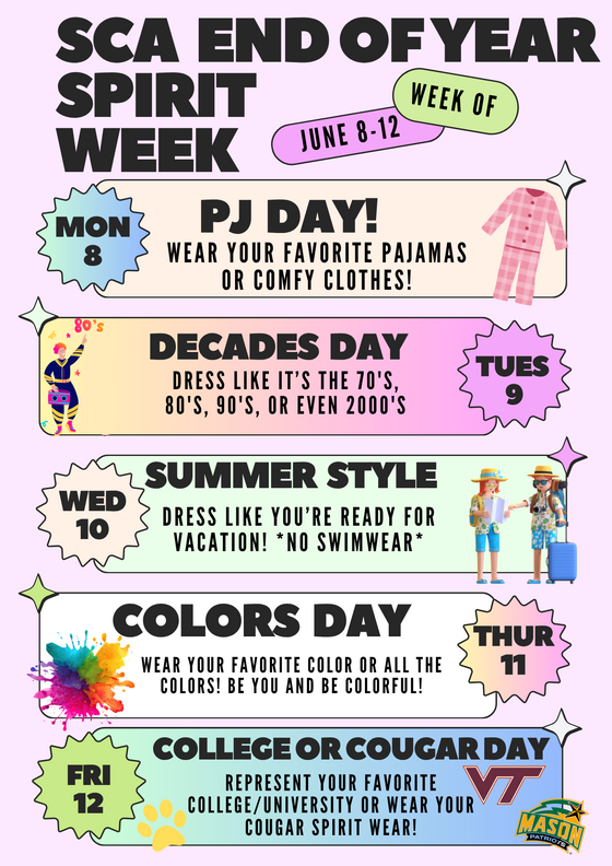 Flyer for Spirit Week