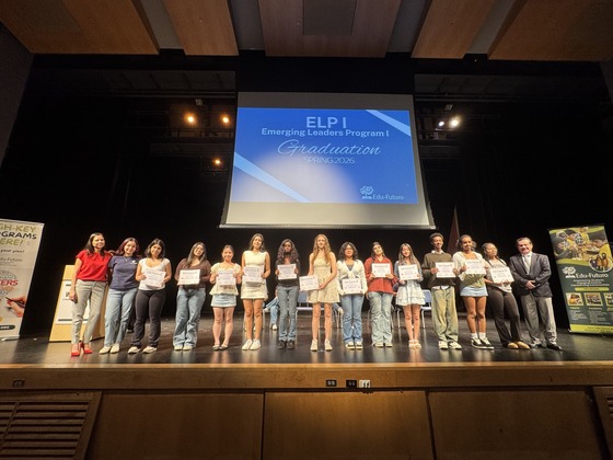 Students on stage 