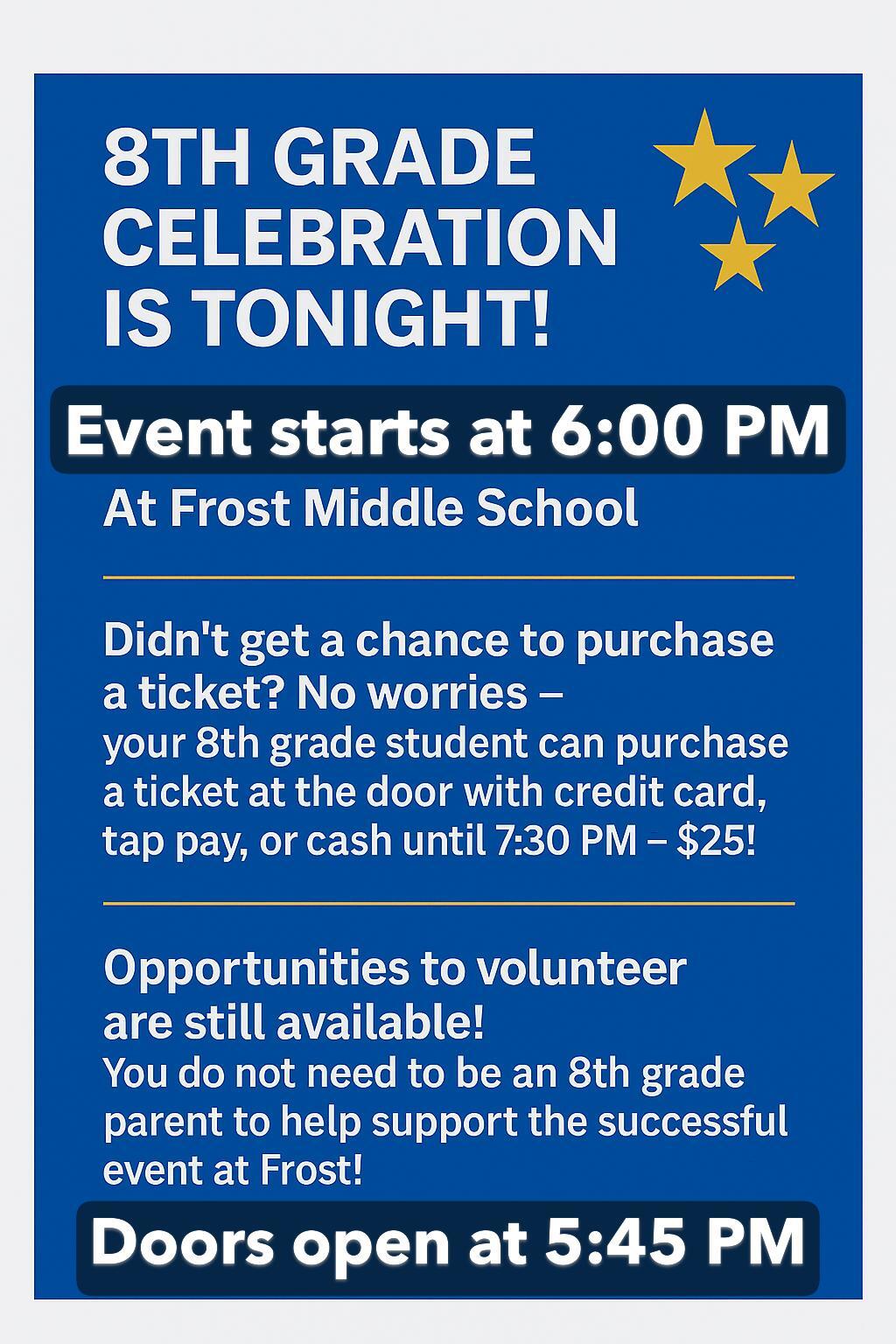 8th Grade Celebration Sign