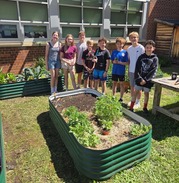 SCA Students Weed the Garden Beds
