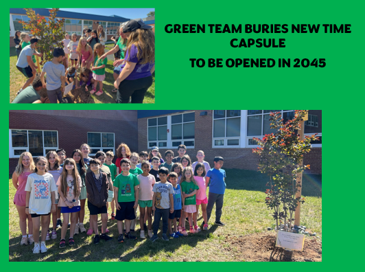 picture of green team burying time capsule