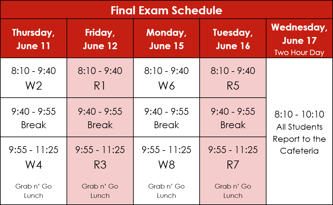 Final Exam Schedule