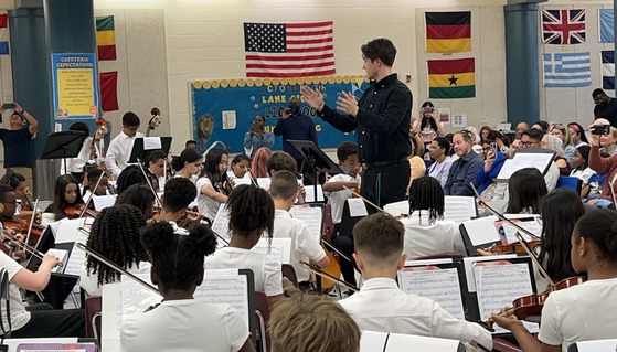 5th and 6th grade Strings students performing their Spring Concert