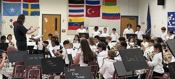 5th and 6th grade Band students performing their Spring Concert