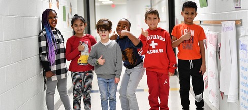 6 children thumbs up immunizations