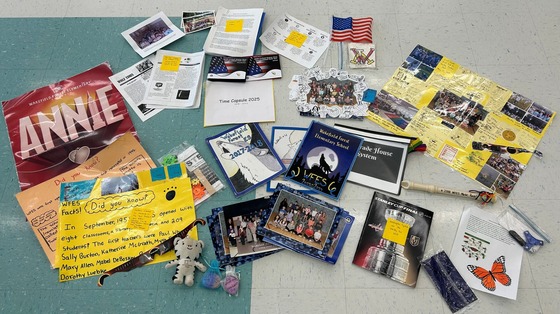 picture of items going into our time capsule