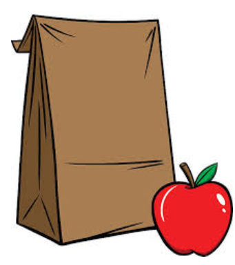 summer meal - image showing brown lunch bag and red apple