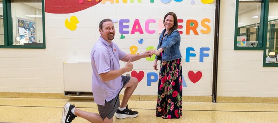 Mr. & Mrs. Antoncic in the hallway at Virginia Run