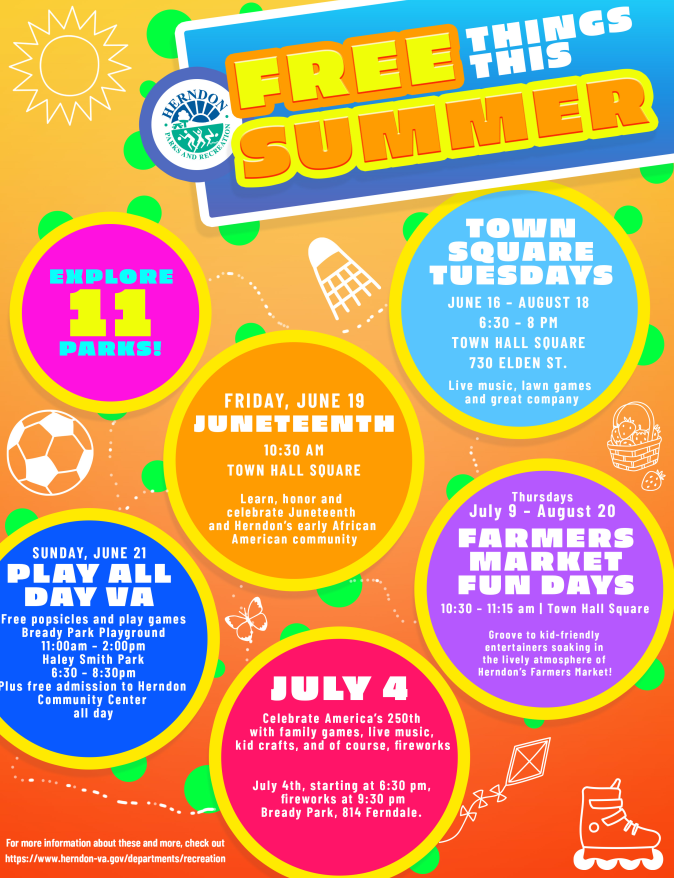 Free Things this summer. Use the link below the image to the website for what's available