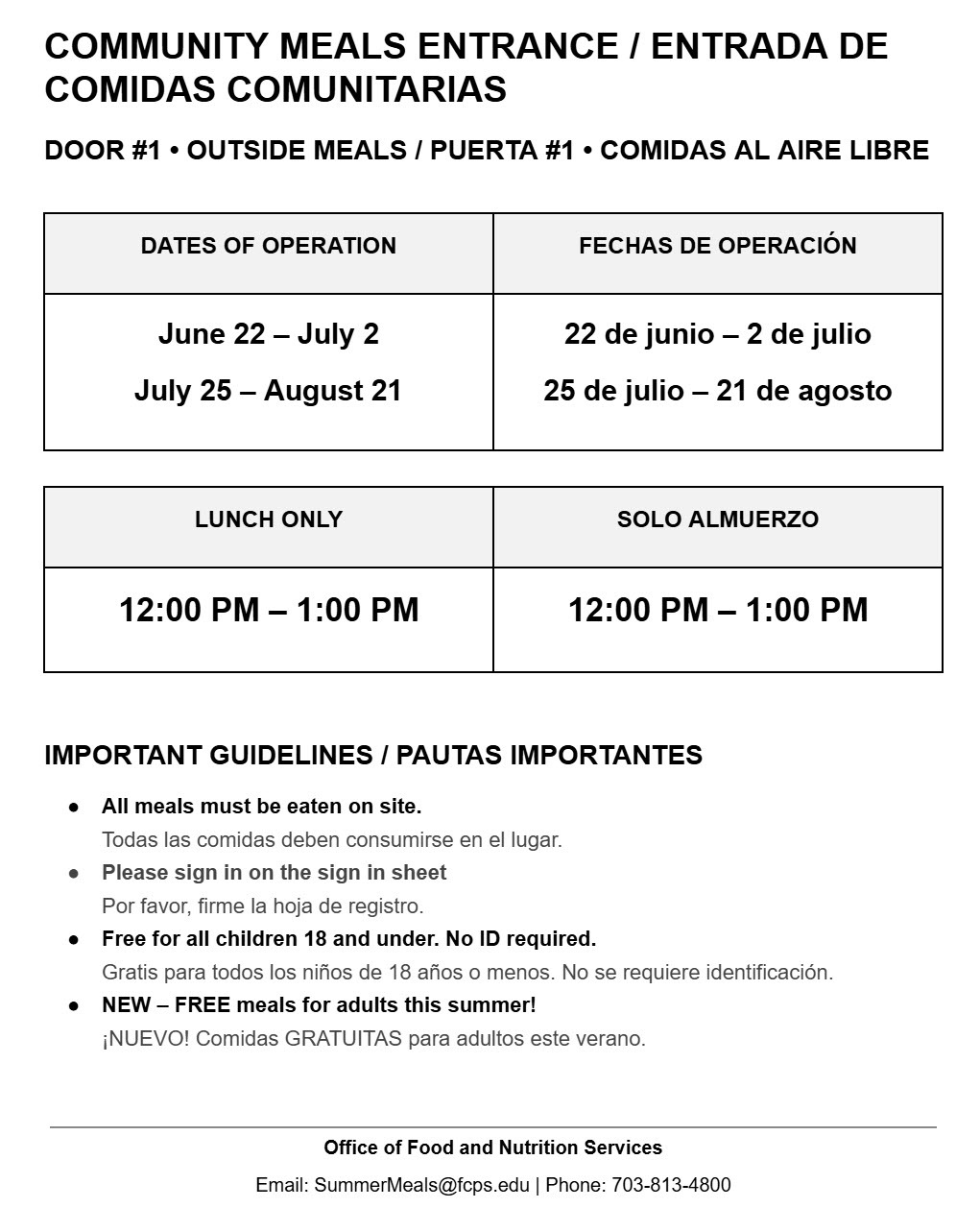 Outside Meals