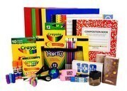 Assorted school supplies.  Read the text below the image for details of how to access the grade level school supply lists.