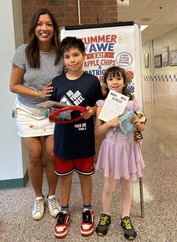 Principal with students