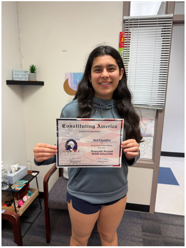 Constituting America’s National “We the Future” contest for “Honorable Mention Middle School PSA” 