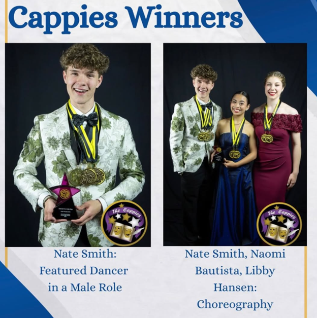 Students posing with awards