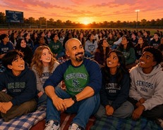 principal with students