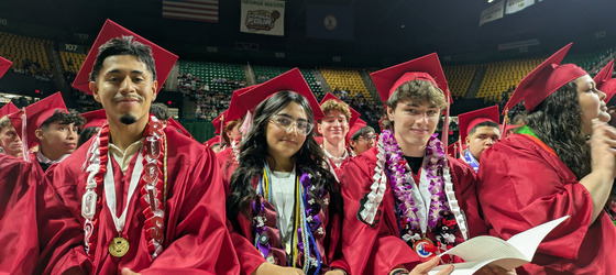 students at graduation