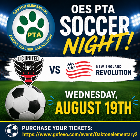 graphic advertising soccer night with information on how to purchase tickets and details regarding date and time