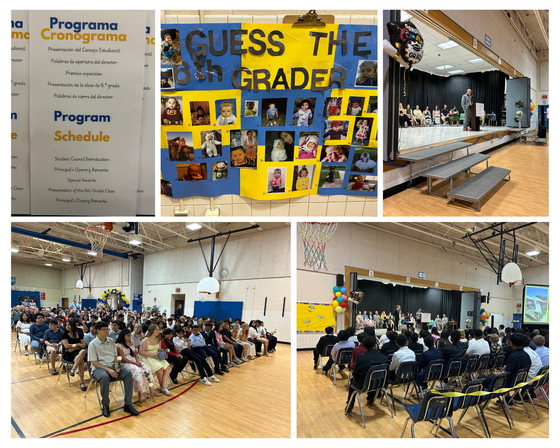 collage of pictures during 6th grade promotion