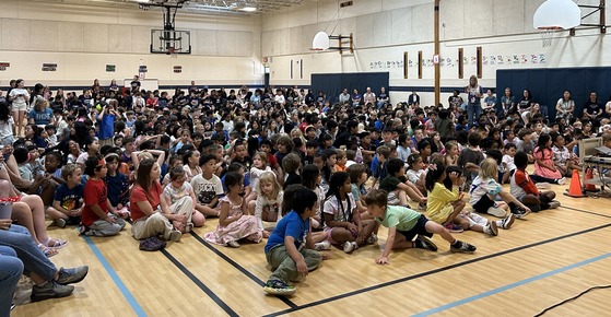 student body at assembly