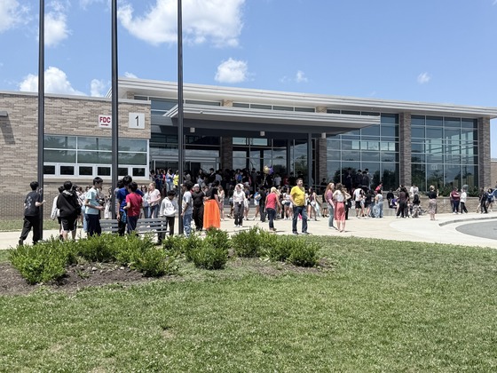 Students on the last day of school