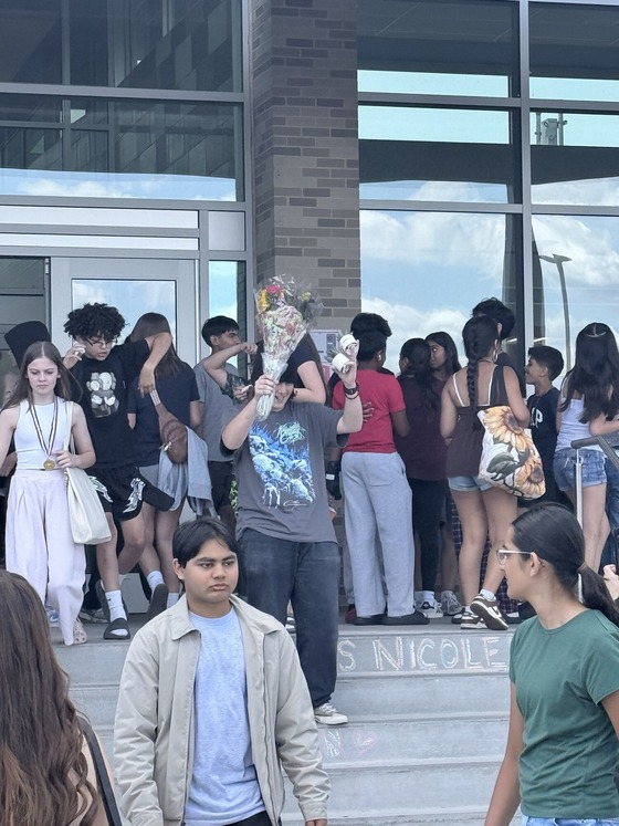 Students on the last day of school