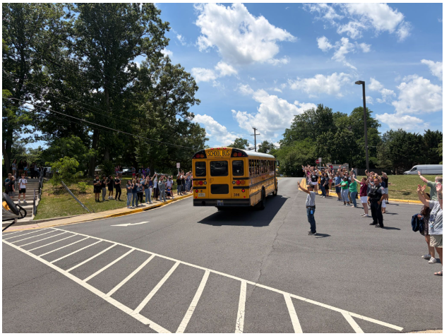 waving off students into summer