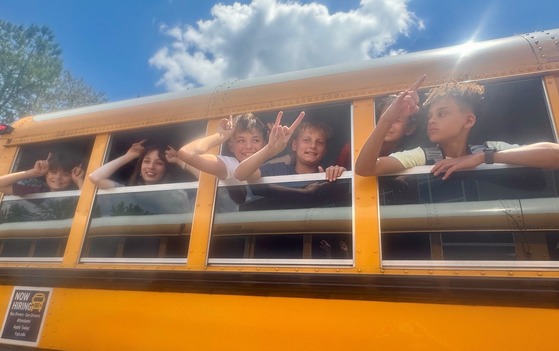 Students on school bus