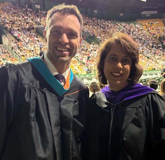 Tom Dannan and Rachna Sizemore Heizer at FCPS Graduation