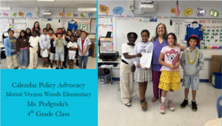 Mount Vernon Woods Elementary Students Calendar Policy Advocacy 