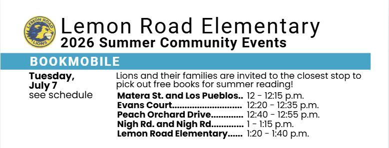 Bookmobile Stops July 7