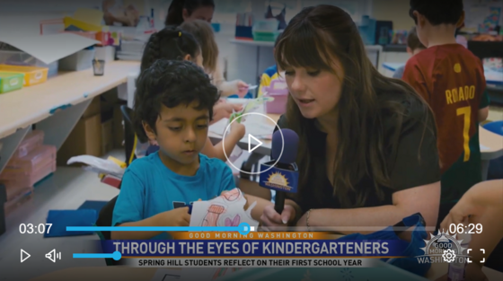 Roxanne Strouk interviews Spring Hill Elementary kindergarteners.