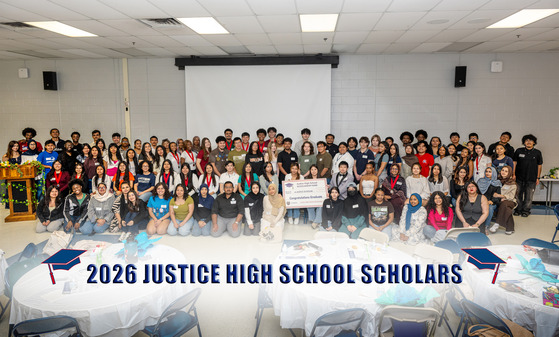 2026 Justice High School Scholarship Recipients pose for a group photo