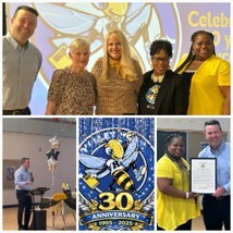 Collage of photos from Halley ES 30th Anniversary