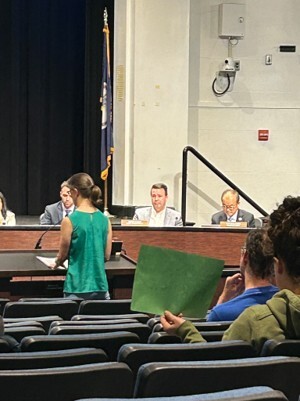 School Board Member Mateo Dunne listing to EdTech advocates