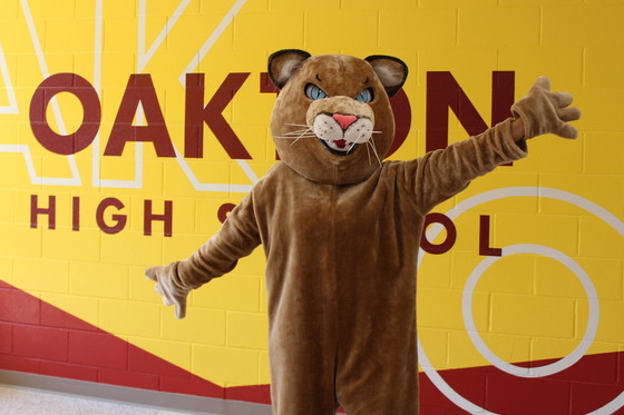 image of Cougar in front of Oakton wall