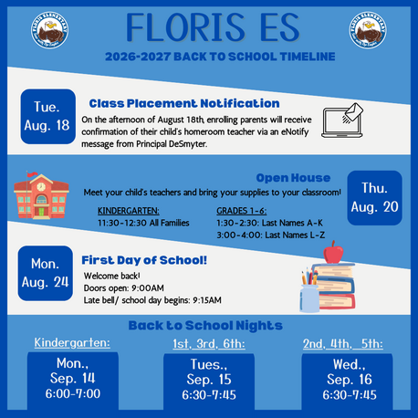 Back to School Timeline at Floris