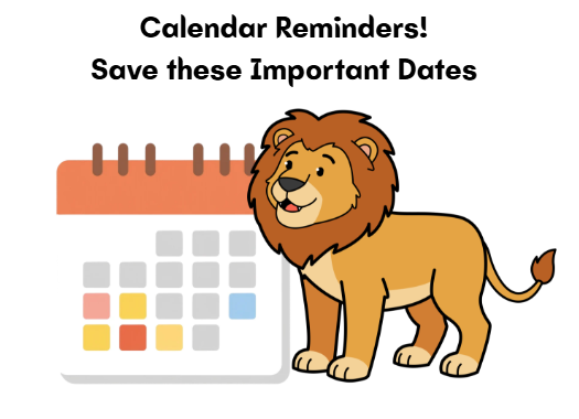 Graphic of a Lion and a Calendar