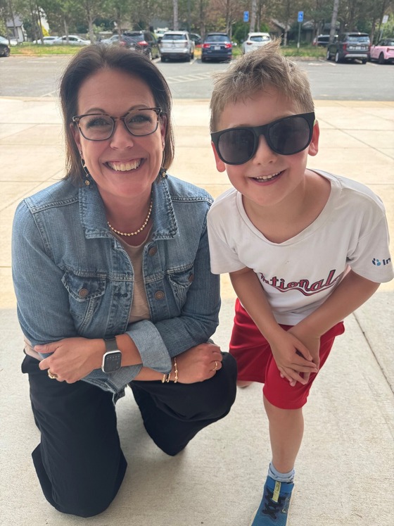 Mrs. Hanson and a student