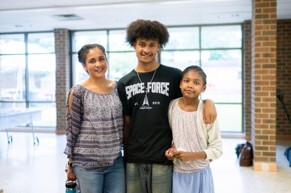 family in a school