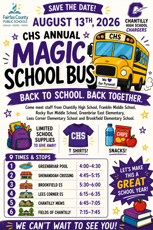Chantilly Magic School Bus flyer