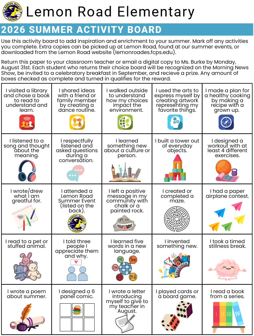 Summer Activity Board