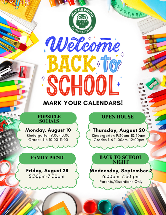 Waynewood Elementary Back to School Events