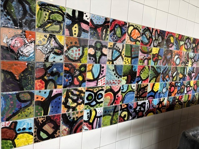 Student-painted tiles